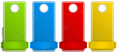 Set of Colorful Text Box Door Hangers