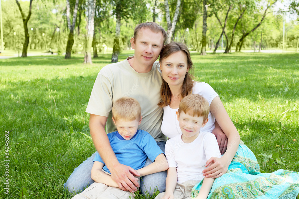 Family together in the park Family together in the park