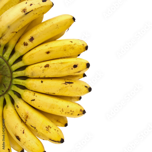 Part of bananas isolated on white background
