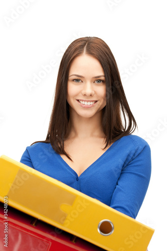 woman with folders