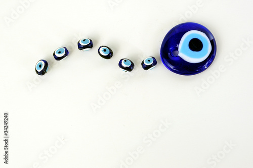 blue beads against the evil eye photo
