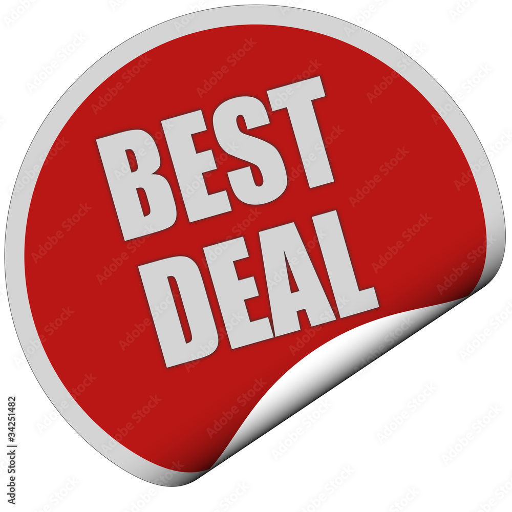 Sticker rot rund curl unten BEST DEAL Sticker rot rund curl unten BEST DEAL