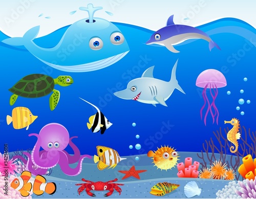 Sea life cartoon