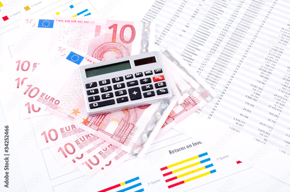 financial chart, datasheet and calculator. financial chart, datasheet and calculator.