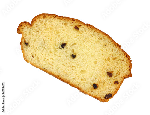 Slice of raisin sweet bread