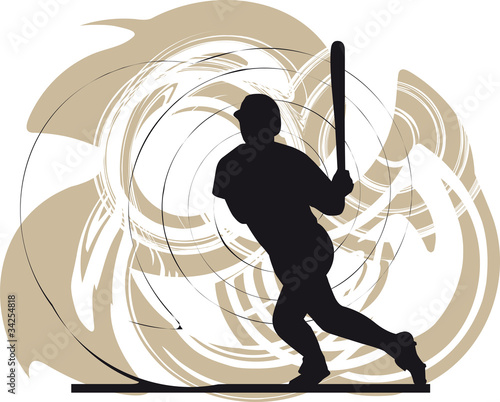 baseball player. Vector illustration
