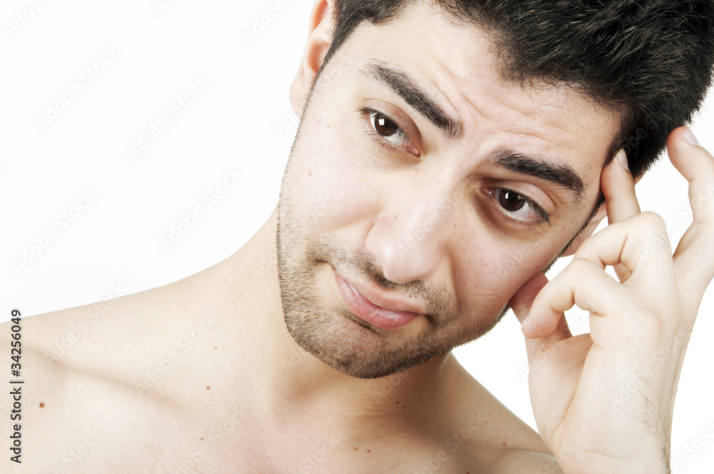 Obraz premium Worried young man