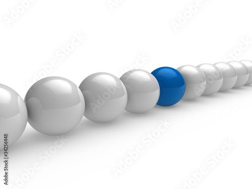 3d ball blue white line