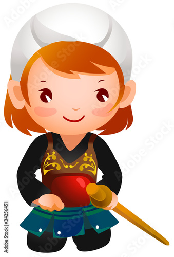 Portrait of a girl wearing kendo uniform