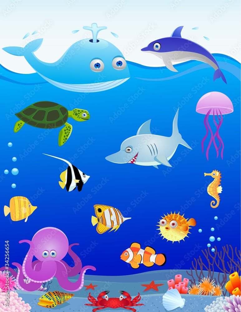 Sea life cartoon Sea life cartoon