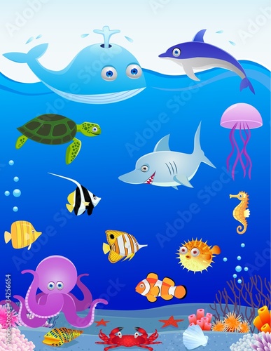 Sea life cartoon