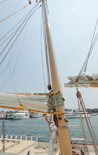 Views of the private sail yacht. © andreiorlov