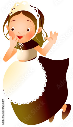 Portrait of girl in maid dress