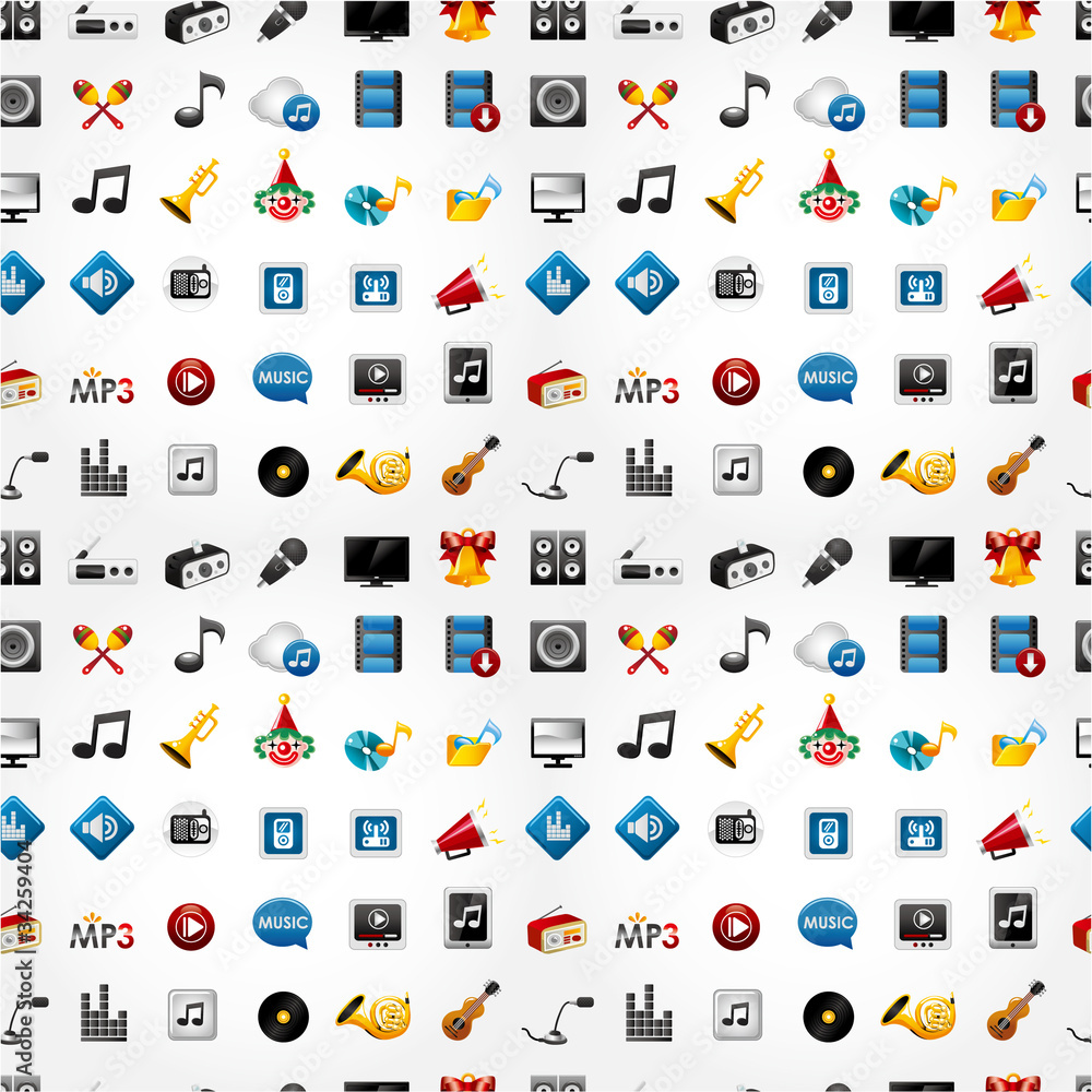 cute music icon seamless pattern. cute music icon seamless pattern.