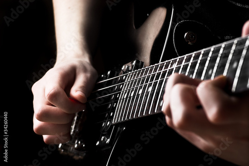 Obraz na płótnie Electric guitar being played w salonie