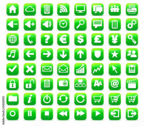 Green New Web and Media Internet button Icon
