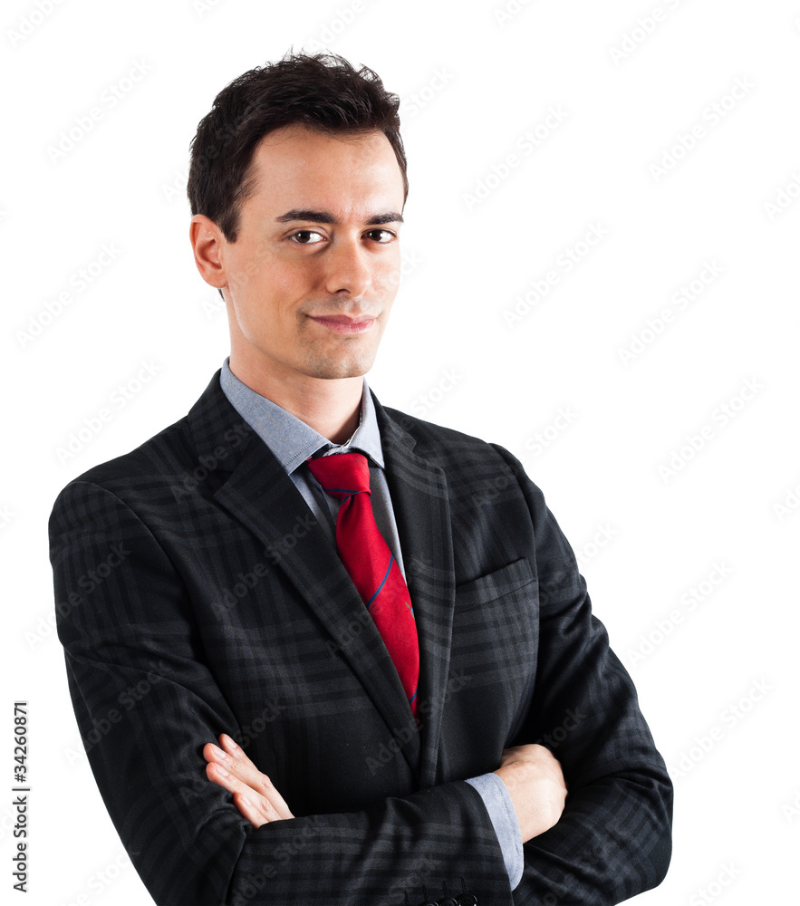Handsome businessman portrait. Isolated on white. Handsome businessman portrait. Isolated on white.
