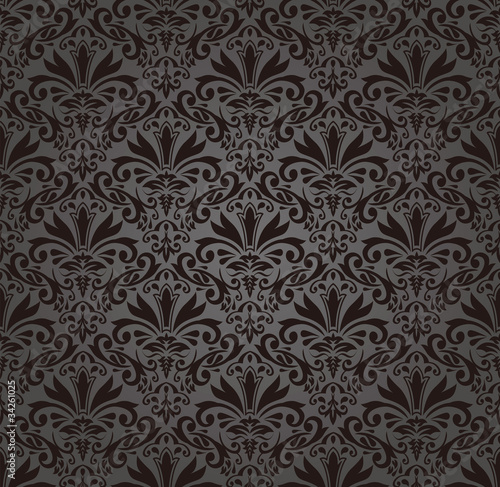 Seamless gothic Damask Wallpaper