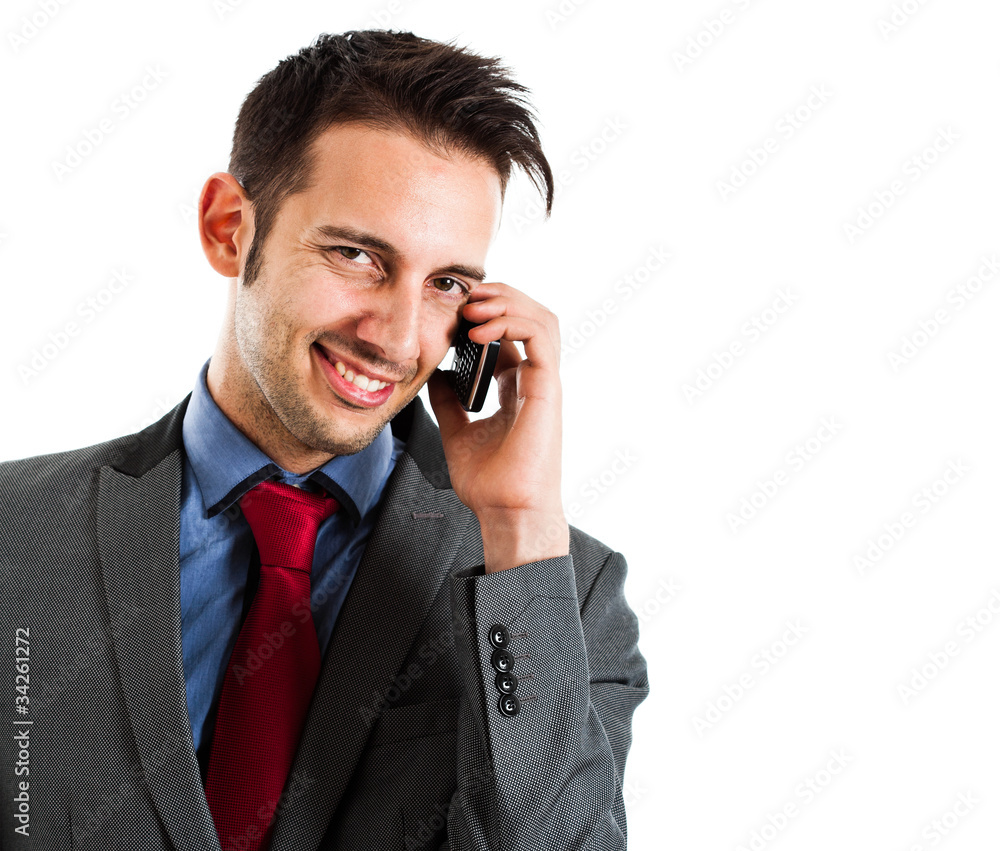 Handsome businessman portrait, isolated on white Handsome businessman portrait, isolated on white