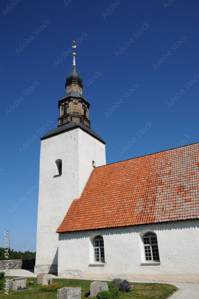 Suède, église de Faro à Gotland