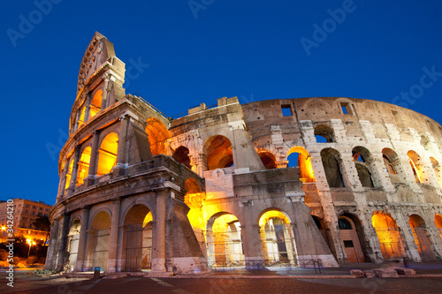 Canvas Print Colosseum Dusk, Rome Italy
