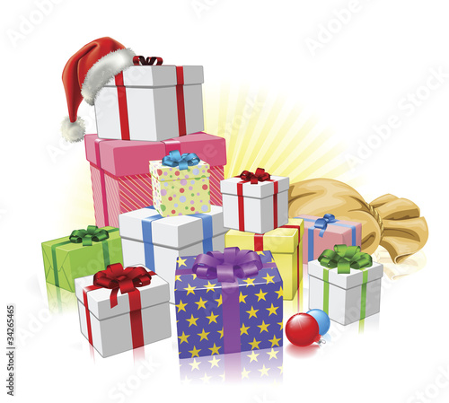 Christmas gifts Santa concept