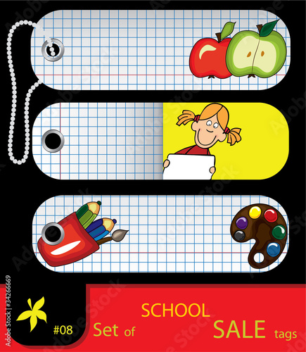 Vector set of price tags for school. Look more in my gallery