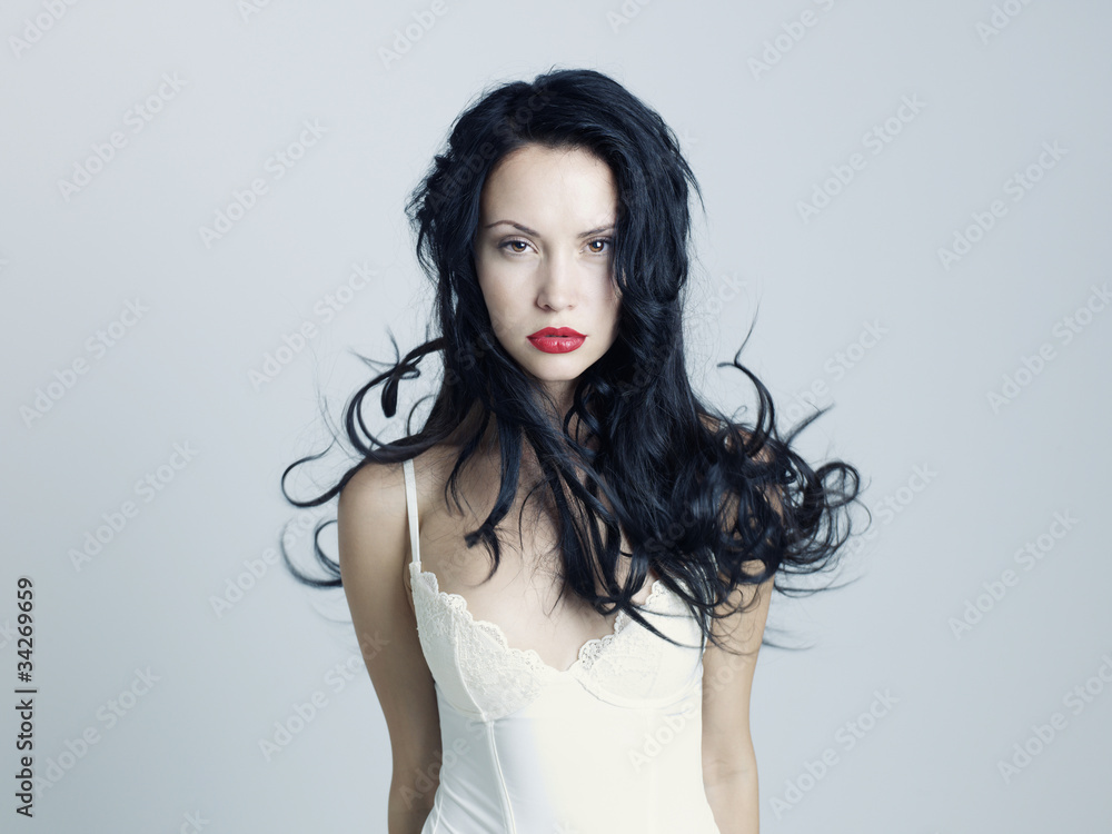 Fototapeta premium Beautiful lady with magnificent hair