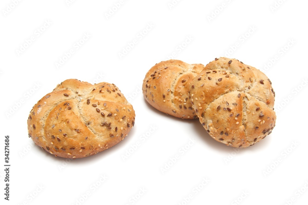 Bread on a white background