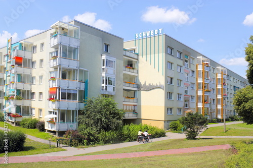 Obraz na płótnie Plattenbau in Schwedt w salonie