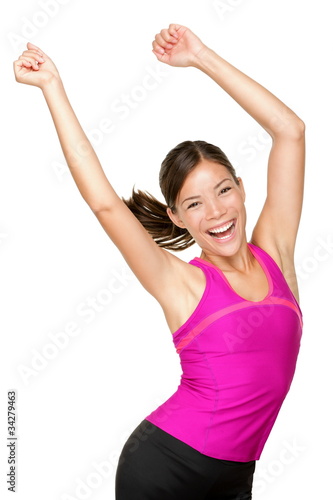 happy fitness woman dancing