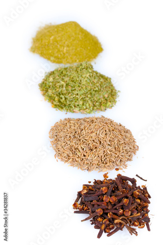 spices isolated on white