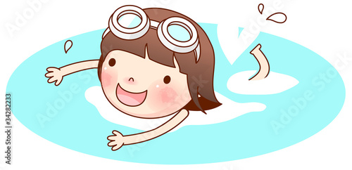 Portrait of girl swimming