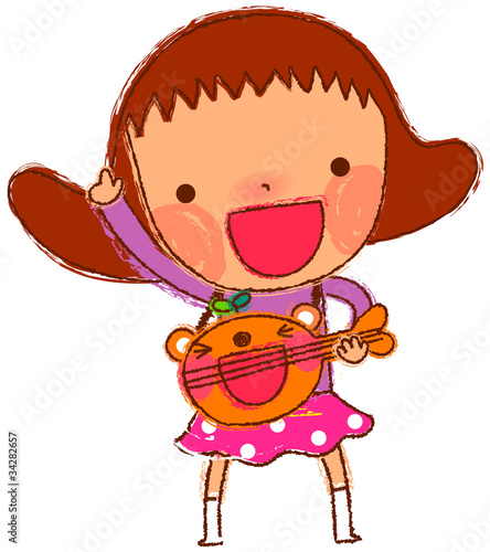 portrait of Girl playing guitar