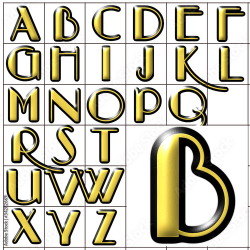 ABC Alphabet background raconteur gold design