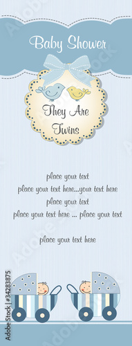 baby twins shower card