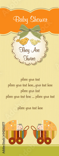 baby shower twins card