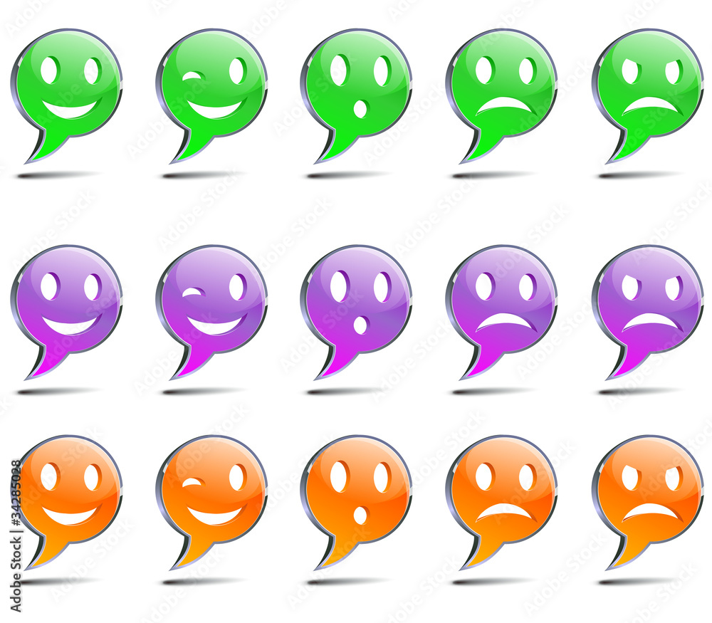 Smiles - text bubbles with emotions. Smiles - text bubbles with emotions.