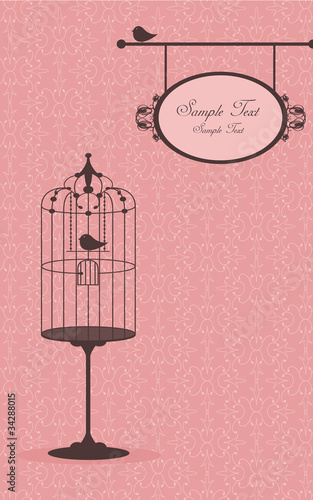 vintage design with a bird in the cage