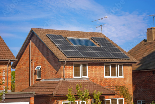 Foto Solar panels on house