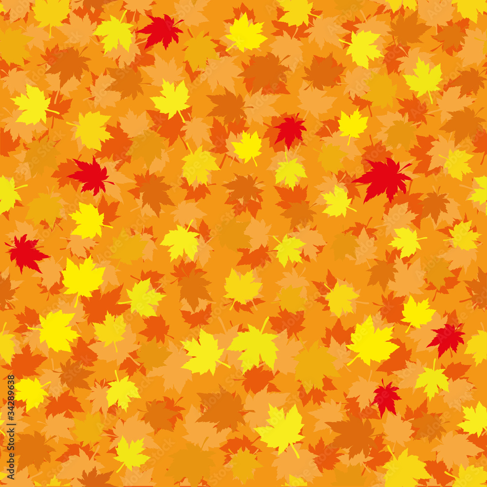 Autumn seamless background with maple leaves, vector Autumn seamless background with maple leaves, vector