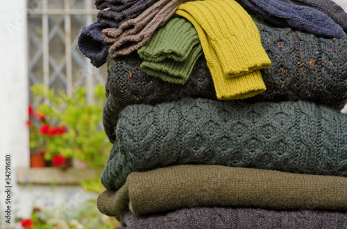 Tableau sur toile Detail chunky Irish wool cable knit and Aran winter sweaters