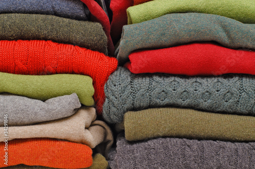 Colourful winter knitwear photo