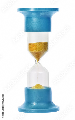 Blue sand-glass isolated