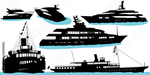 motor yacht vector
