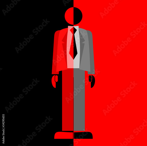 Maniquí rojo y negro
