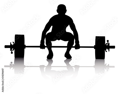 weight lifter on a white background
