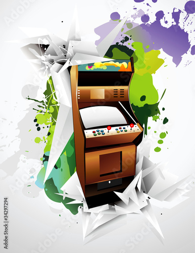 retro videogame machine vector