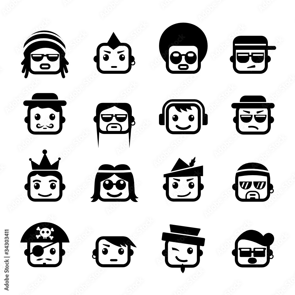 Smiley faces men  characters