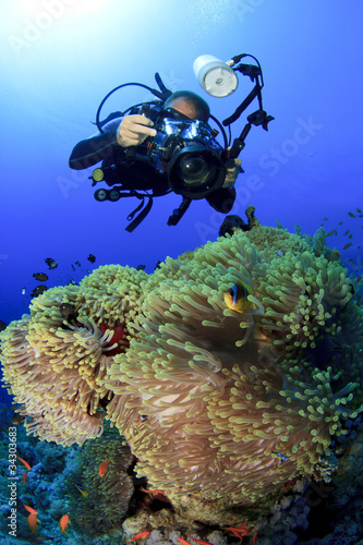 Underwater Photograoher and Anemones